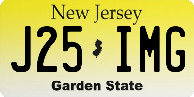NJ license plate J25IMG