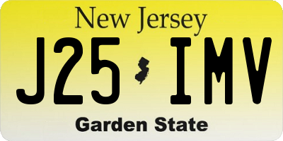 NJ license plate J25IMV