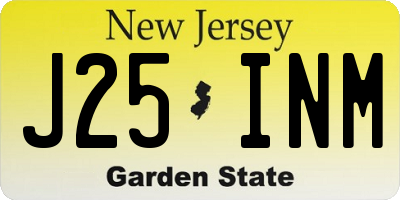 NJ license plate J25INM