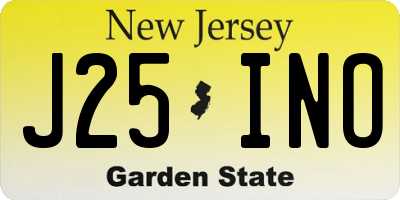 NJ license plate J25INO