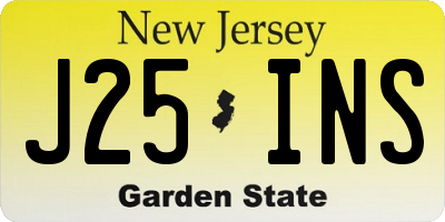 NJ license plate J25INS