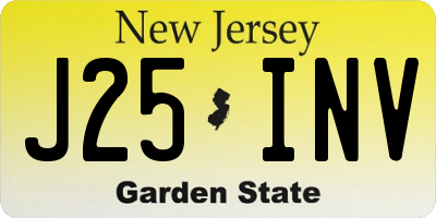 NJ license plate J25INV