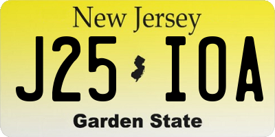 NJ license plate J25IOA