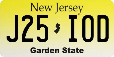 NJ license plate J25IOD