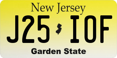 NJ license plate J25IOF