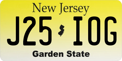 NJ license plate J25IOG