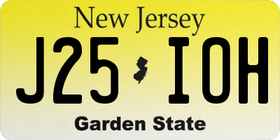 NJ license plate J25IOH