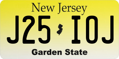 NJ license plate J25IOJ