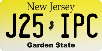 NJ license plate J25IPC