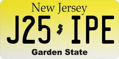 NJ license plate J25IPE
