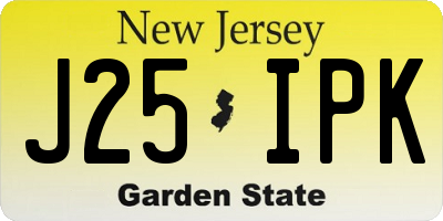 NJ license plate J25IPK