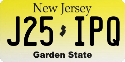 NJ license plate J25IPQ