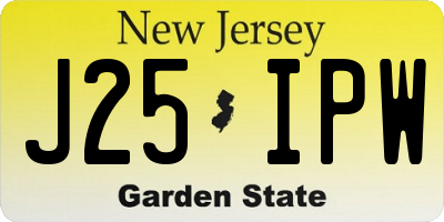 NJ license plate J25IPW