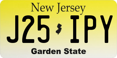 NJ license plate J25IPY