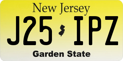 NJ license plate J25IPZ