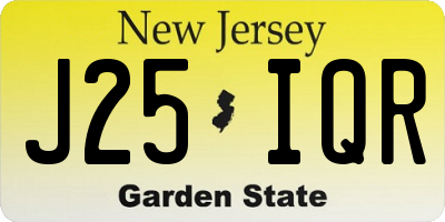 NJ license plate J25IQR