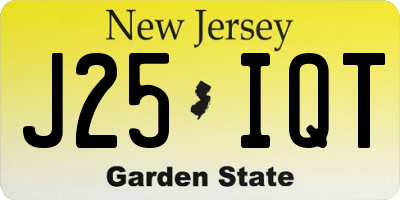 NJ license plate J25IQT