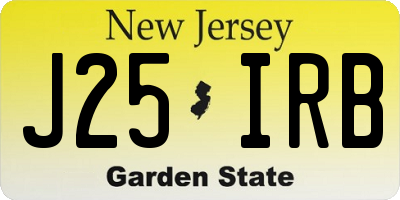 NJ license plate J25IRB
