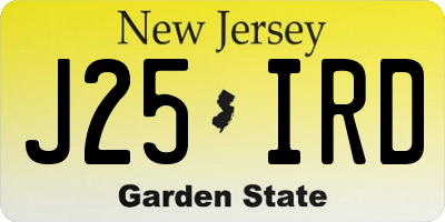 NJ license plate J25IRD