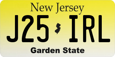 NJ license plate J25IRL