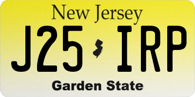 NJ license plate J25IRP