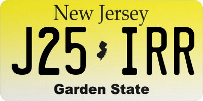 NJ license plate J25IRR