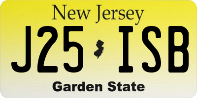 NJ license plate J25ISB