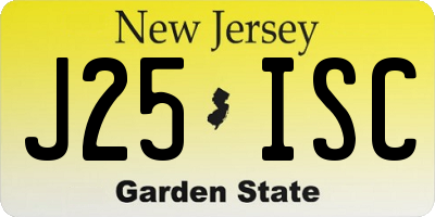 NJ license plate J25ISC