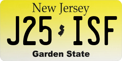NJ license plate J25ISF
