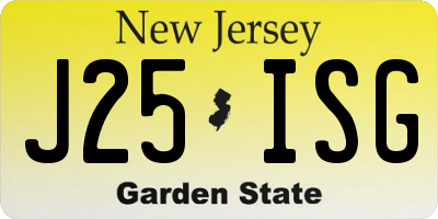 NJ license plate J25ISG