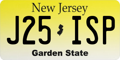 NJ license plate J25ISP