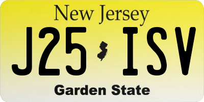 NJ license plate J25ISV