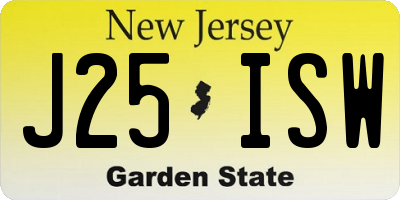 NJ license plate J25ISW