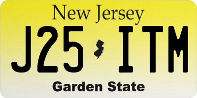 NJ license plate J25ITM