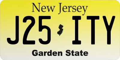 NJ license plate J25ITY