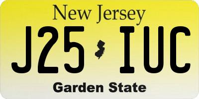NJ license plate J25IUC