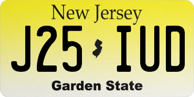 NJ license plate J25IUD