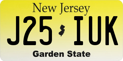 NJ license plate J25IUK