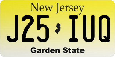 NJ license plate J25IUQ