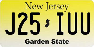 NJ license plate J25IUU