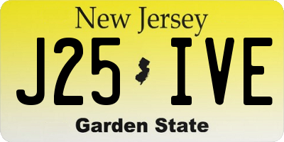 NJ license plate J25IVE