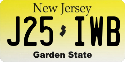 NJ license plate J25IWB