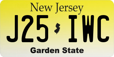 NJ license plate J25IWC