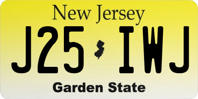 NJ license plate J25IWJ