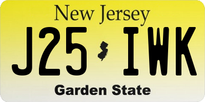 NJ license plate J25IWK