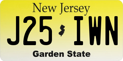 NJ license plate J25IWN