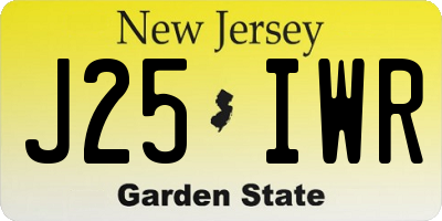 NJ license plate J25IWR