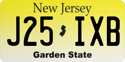 NJ license plate J25IXB