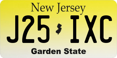 NJ license plate J25IXC