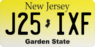 NJ license plate J25IXF